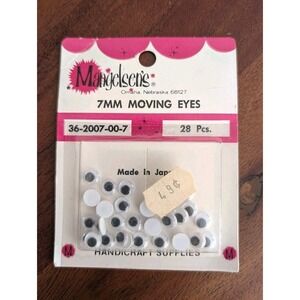 Vintage Mangelsen's 7mm Moving Eyes Googly Eyes Japan Craft Supplies 28pc NOS